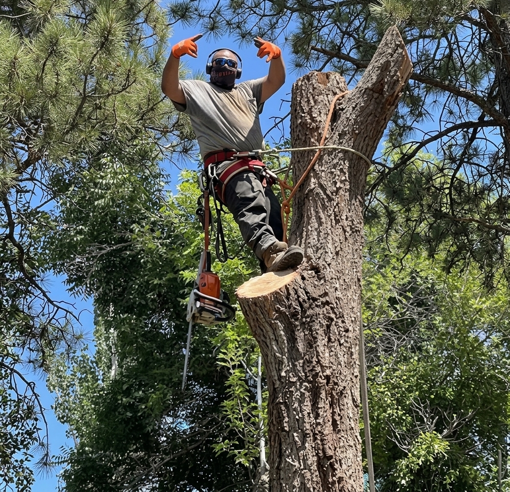 Controlled sectional tree removal in tight quarters